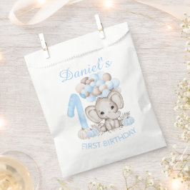 First Birthday Cute Elephant Herfst Boy Favor Bag Bedankzakje
