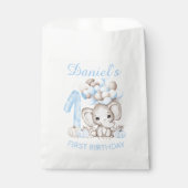 First Birthday Cute Elephant Herfst Boy Favor Bag Bedankzakje (Voorkant)