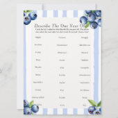 First Birthday Describe One year old berry game  Feestdagenkaart (Voorkant)