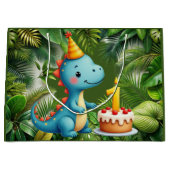 First Birthday Dino  Groot Cadeauzakje (Voorkant)
