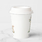 First Birthday Floral Bunny Papieren Bekers (Rechts)