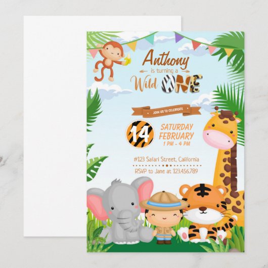 First birthday invitation (Voorkant / Achterkant)