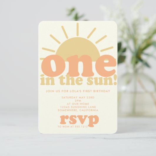 First Birthday Invite Kaart (Staand voorkant)