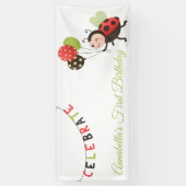 First Birthday Ladybug Banner (Verticaal)
