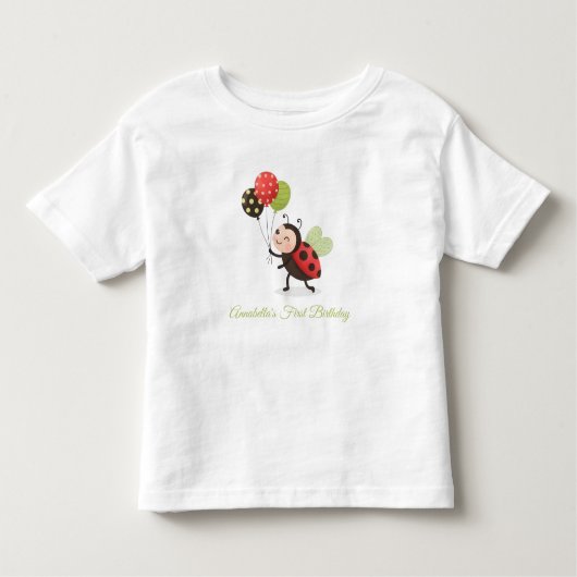 First Birthday Ladybug Toddler T-Shirt (Voorkant)