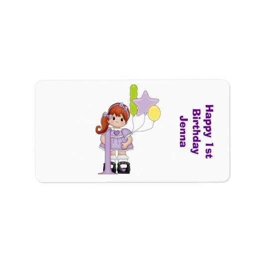 First Birthday Nugget Miniature Snoep Wrapper Etiket (Voorkant)