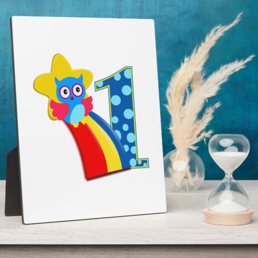 First Birthday Owl Fotoplaat (Zijkant)