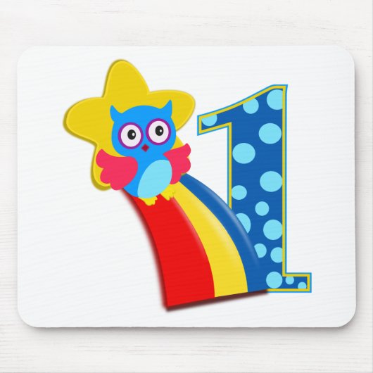First Birthday Owl Muismat (Voorkant)