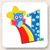 First Birthday Owl Onderzetter (Voorkant)