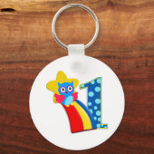 First Birthday Owl Sleutelhanger (Voorkant)