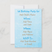First Birthday Party for Baby Boy Invitations Kaart (Achterkant)