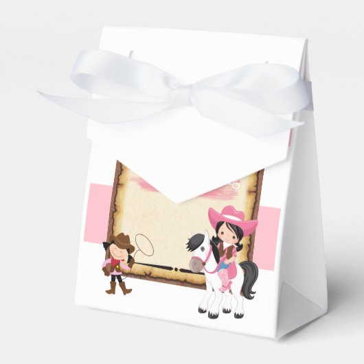 First birthday party wild west cowgirls favor bag bedankdoosjes (Voorkant Zijde)