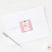 First Birthday valentine baby birthday party Vierkante Sticker (Envelop)