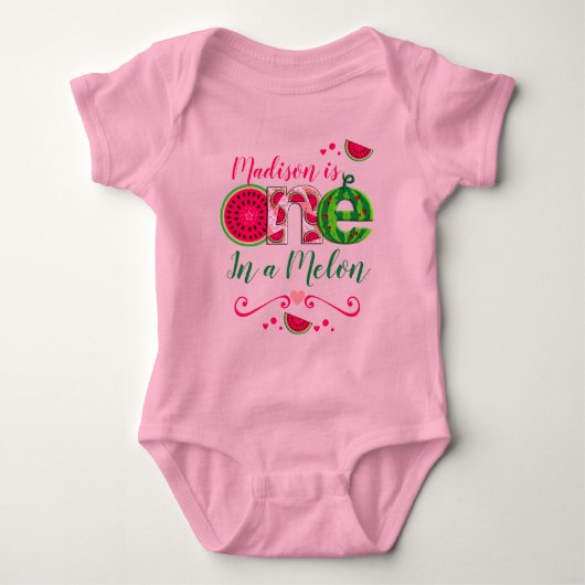 First Birthday Watermelon | Eén in een meloen Romper (Voorkant)