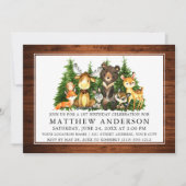 First Birthday Waterverf Woodland Animals Kaart (Voorkant)