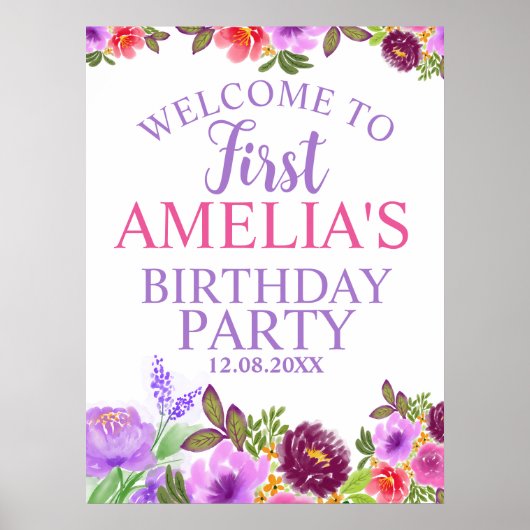 First Birthday Welcome Foam Boards Poster (Voorkant)