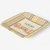 First Birthday Woodland Fox Boho Rainbow Papieren Bordje (Gebogen)