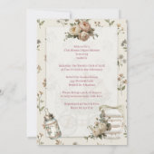 First Bloom Diaper Shower Invitation Kaart (Achterkant)