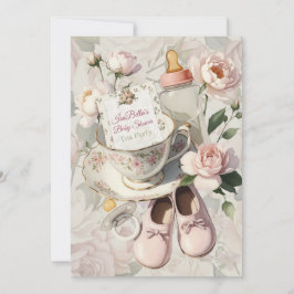 First Bloom Thee Feestje Baby Shower Uitnodiging