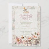 First Bloom Thee Feestje Baby Shower Uitnodiging (Achterkant)