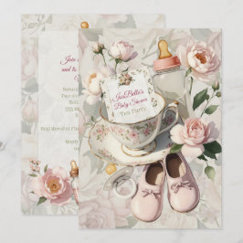 First Bloom Thee Feestje Baby Shower Uitnodiging
