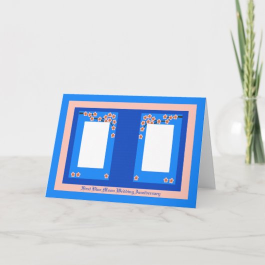 First Blue Moon Wedding Jubileum Kaart (Voorkant)