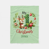 First Christmas add year baby Fleece Blanket (Voorkant)