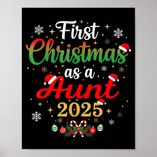 First Christmas As A Aunt 2025 New Mommy Xmas  Poster (Voorkant)