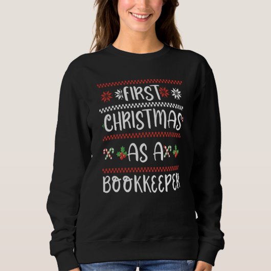 First Christmas As A Bookkeeper Winter Cute Xmas 1 Trui (Voorkant)