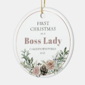 First Christmas as a Boss Lady Name Year Keramisch Ornament (Links)