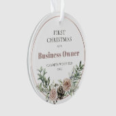 First Christmas as a Business Owner Name Year Ornament (voorkant)