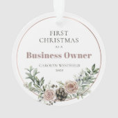 First Christmas as a Business Owner Name Year Ornament (achterkant)