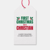 FIRST CHRISTMAS AS A CHRISTIAN New Believer Cadeaulabel (Voorkant)
