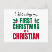 FIRST CHRISTMAS AS A CHRISTIAN New Believer Feestdagenkaart (Voorkant)
