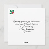 FIRST CHRISTMAS AS A CHRISTIAN New Believer Feestdagenkaart (Achterkant)