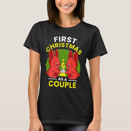 First Christmas As A Couple Girlfriend Married Boy T-shirt (Voorkant)