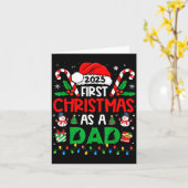 First Christmas As A Dad 2025 Family Matching 1st Kaart (Gele Bloem)