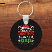 First Christmas As A Dad 2025 Family Matching 1st Sleutelhanger (Voorkant)