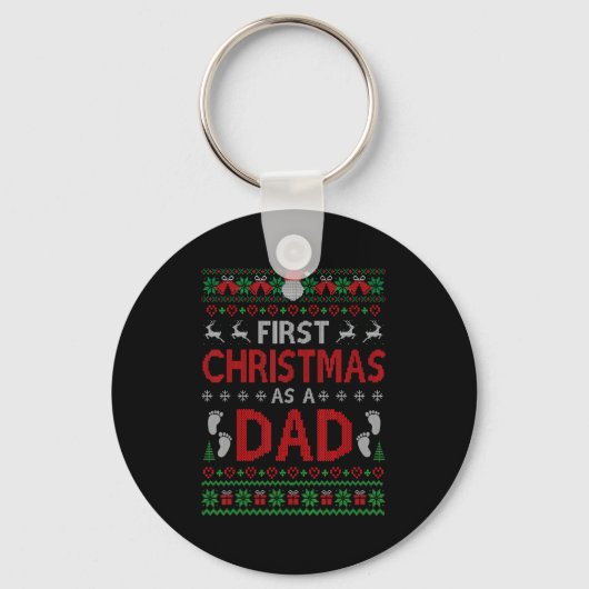 First Christmas As A Dad Matching Xmas New Daddy Sleutelhanger (Voorkant)