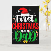 First Christmas As A Dad New Daddy 1st Christmas  Kaart (Gele Bloem)