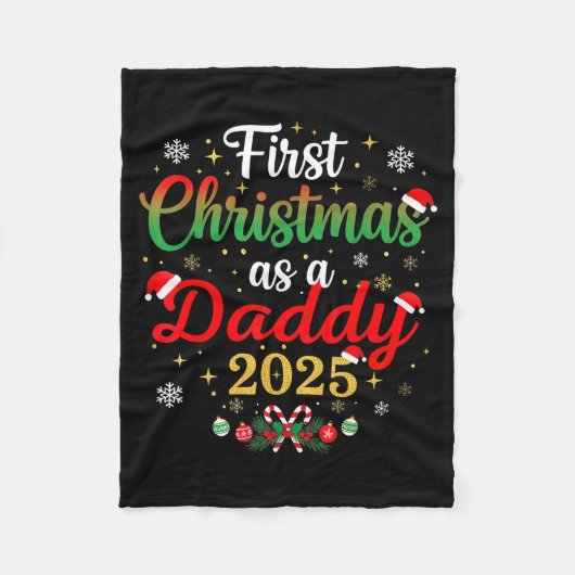 First Christmas As A Daddy 2025 New Dad Xmas  Fleece Deken (Voorkant)