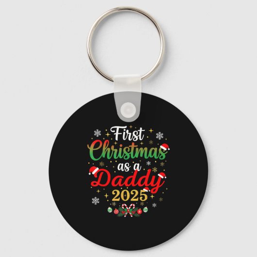 First Christmas As A Daddy 2025 New Dad Xmas Sleutelhanger (Voorkant)