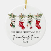 First Christmas As A Family of Four Keramisch Ornament (Voorkant)