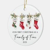 First Christmas As A Family of Four Keramisch Ornament (Links)