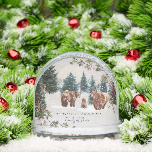 First Christmas as a Family of Three Custom Sneeuwbol (Kerstmis)