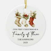 First Christmas as a Family of Three Keramisch Ornament (Voorkant)