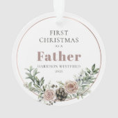 First Christmas as a Father Name Year Ornament (achterkant)
