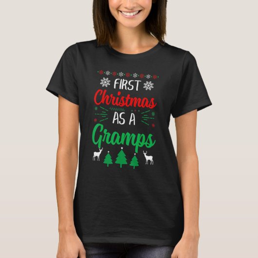 First Christmas As A Gramps Xmas First Time Gran T-shirt (Voorkant)