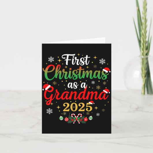 First Christmas As A Grandma 2025 New Mommy Xmas  Kaart (Voorkant)