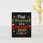 First Christmas As A Grandma 2025 New Mommy Xmas  Kaart (Gele Bloem)